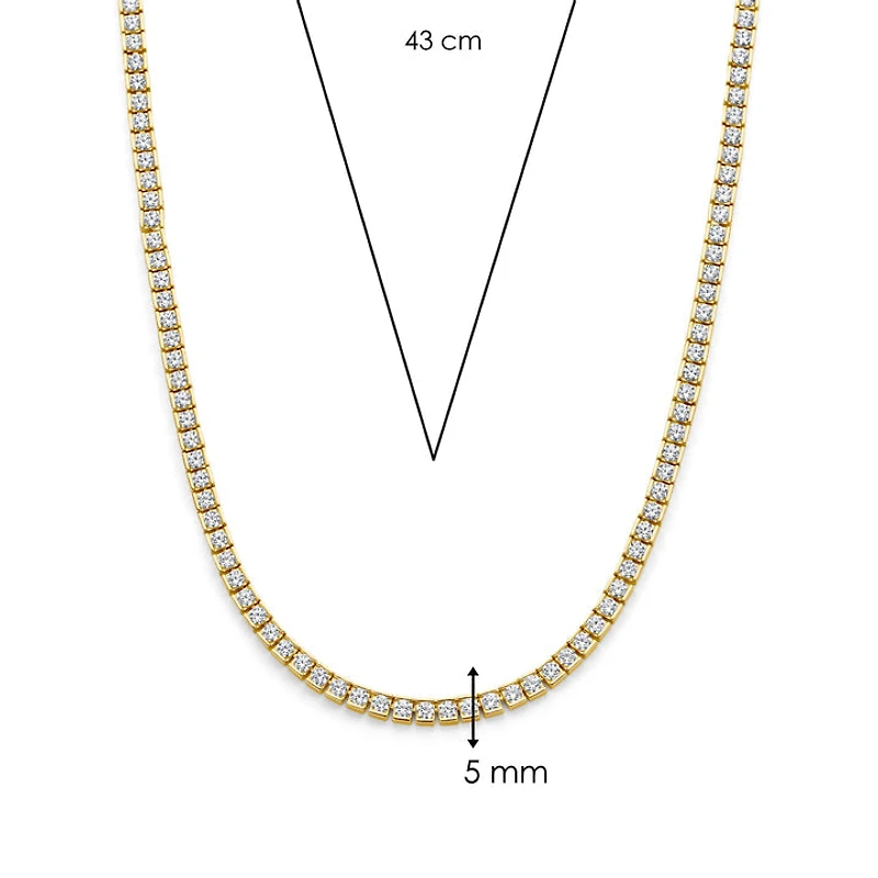 Channel Set Golden Tennis Necklace