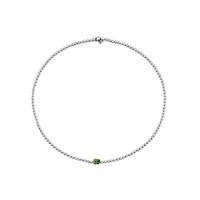 Round Bezel Green Emerald Tennis Necklace