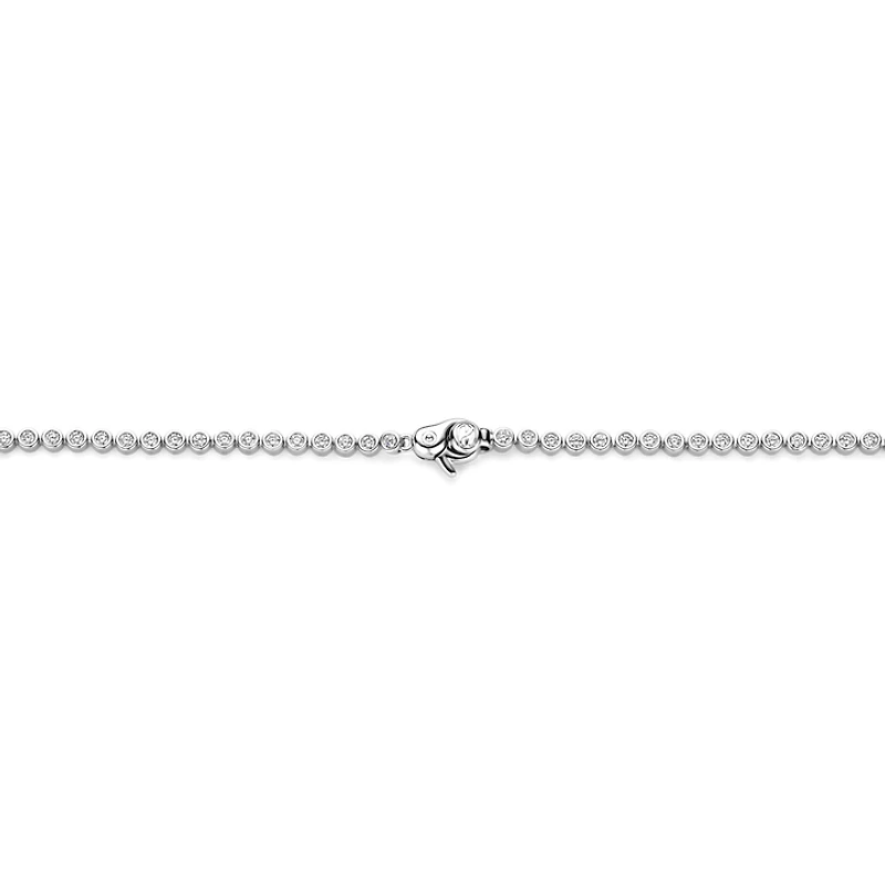 Round Bezel Green Emerald Tennis Necklace