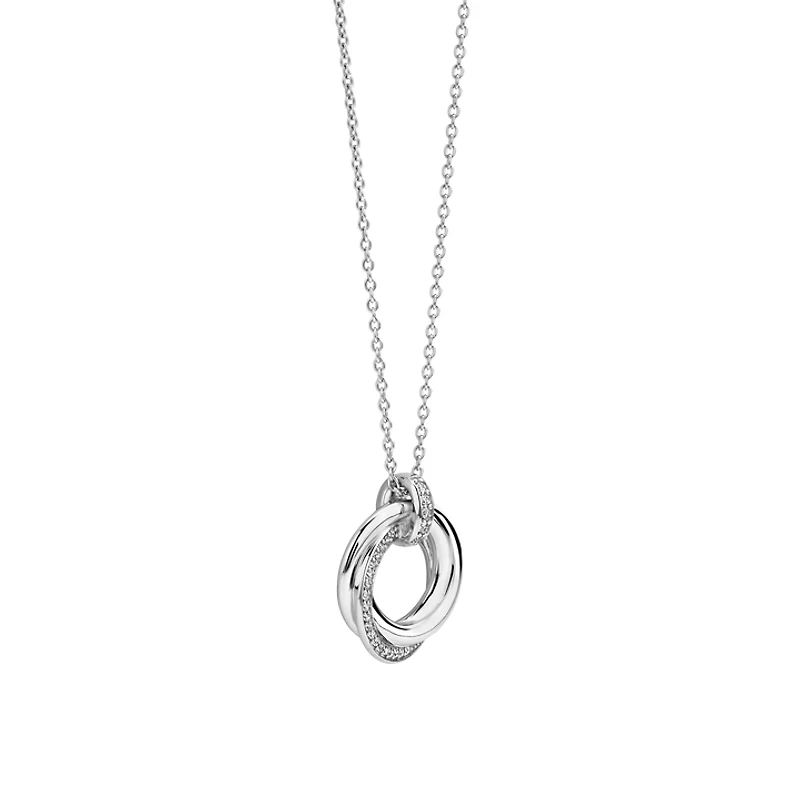 Trinity Pave Silver Necklace