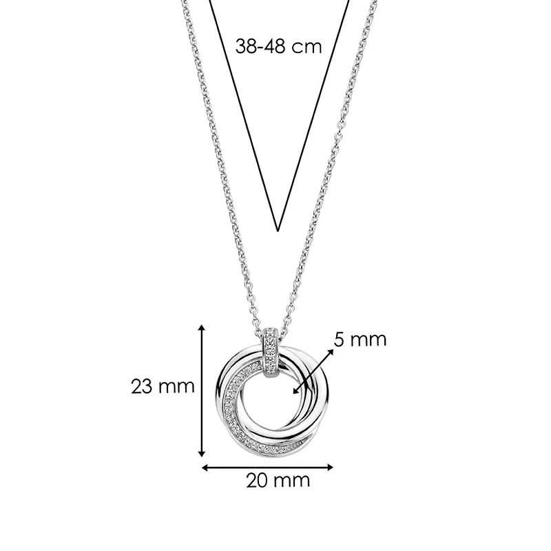 Trinity Pave Silver Necklace