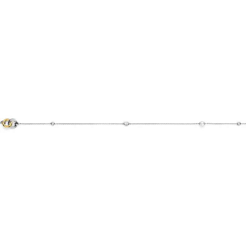 XOXO Two Tone Pave Long Necklace