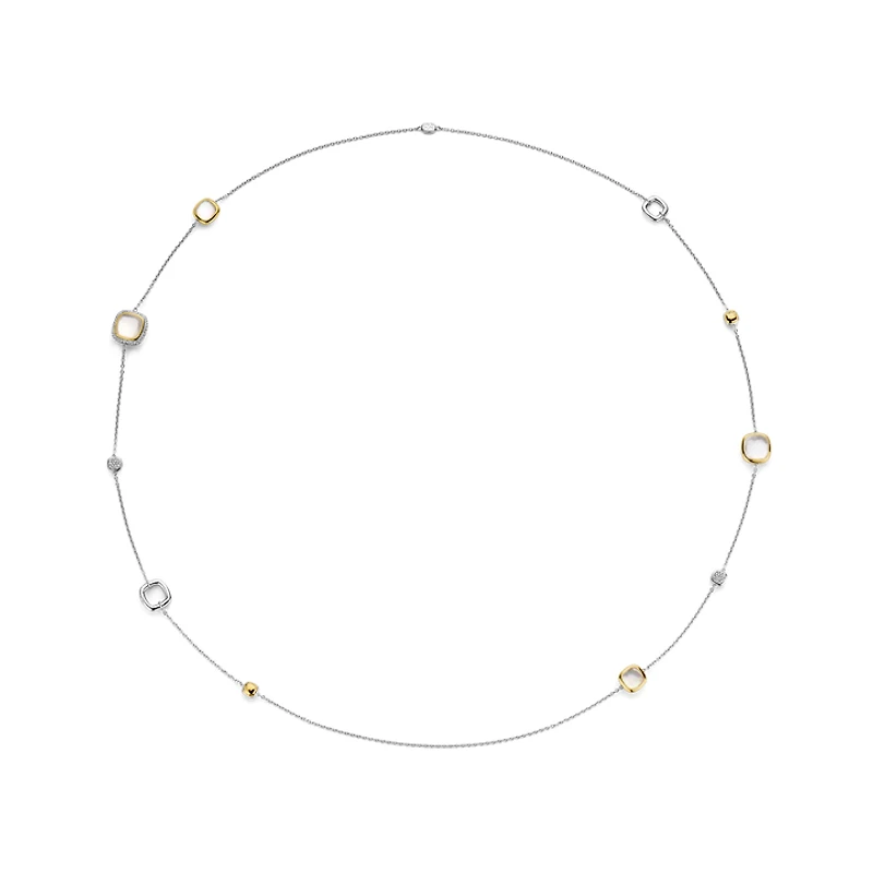 Pave Cushion Long Necklace
