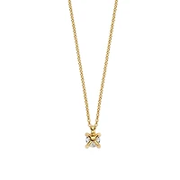 Solitaire Elegance Dangle Golden Necklace