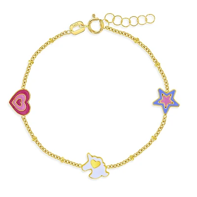 Enamel Unicorn Power Kids Bracelet