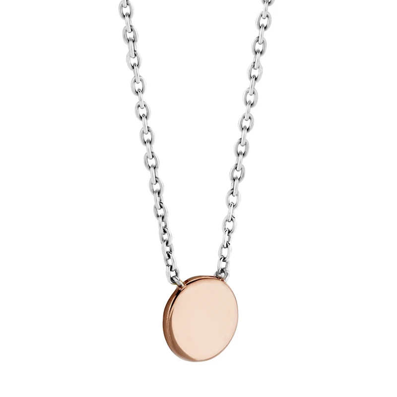Engravable Disk Rose Necklace