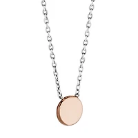 Engravable Disk Rose Necklace