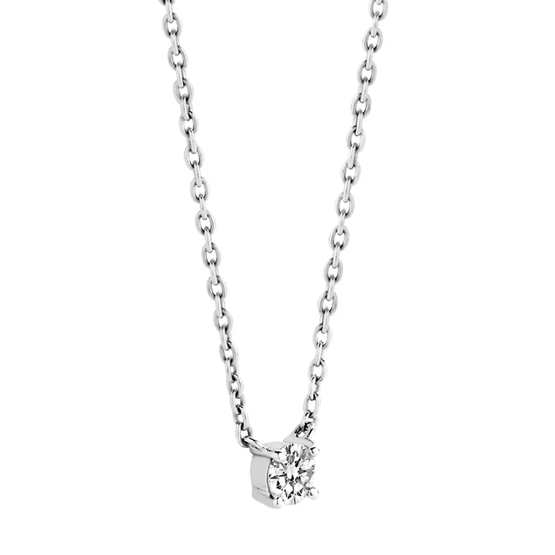 Solitaire Elegance Silver Necklace