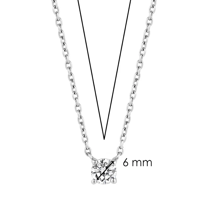 Solitaire Elegance Silver Necklace