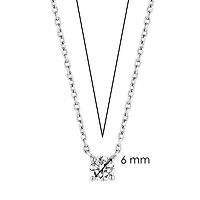 Solitaire Elegance Silver Necklace