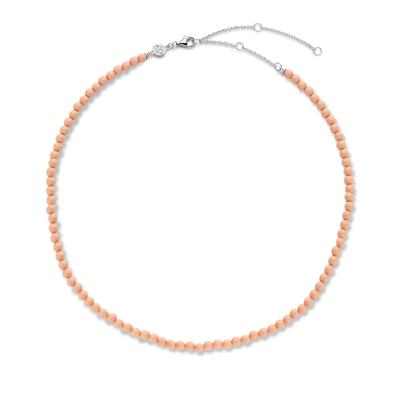 Radiant Pink Coral 4mm Bead Necklace