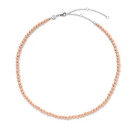 Radiant Pink Coral 4mm Bead Necklace