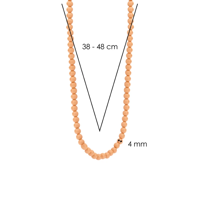 Radiant Pink Coral 4mm Bead Necklace
