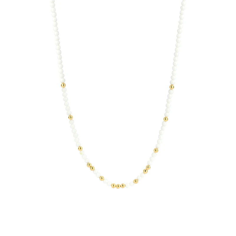 Radiant Gold/White 4mm Bead Necklace