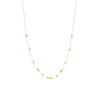 Radiant Gold/White 4mm Bead Necklace