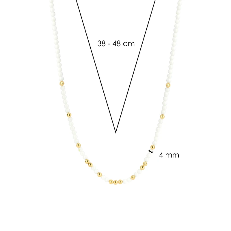 Radiant Gold/White 4mm Bead Necklace