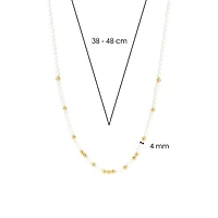 Radiant Gold/White 4mm Bead Necklace
