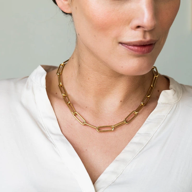 XL Paperclip Golden Necklace