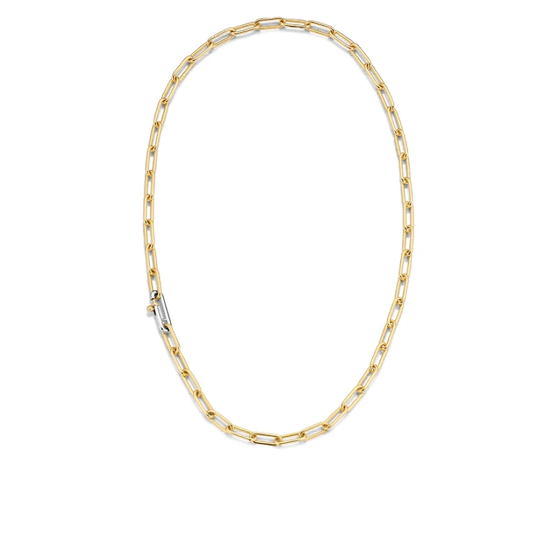 Iconic Paperclip Link Golden Necklace Short