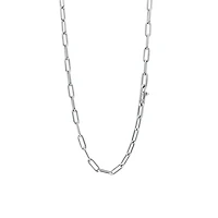 Iconic Paperclip Link Silver Necklace Long