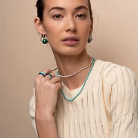 Turquoise Beads Necklace Long