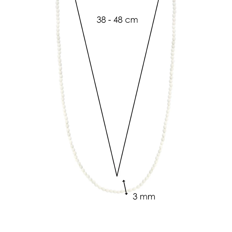 Radiant White 3mm Bead Necklace