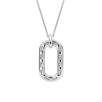 Silver Pave Link Necklace