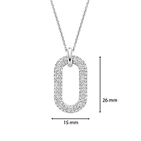 Silver Pave Link Necklace