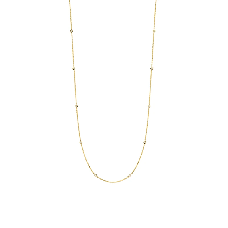 Zirconia By the Yard Golden Necklace