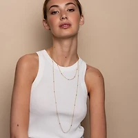 Zirconia By the Yard Golden Necklace