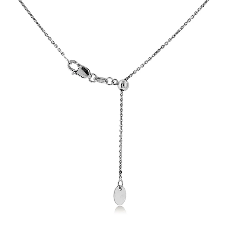 Adjustable Sliding Ball White Gold Chain