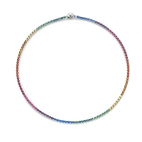 Rainbow Tennis Necklace 17''