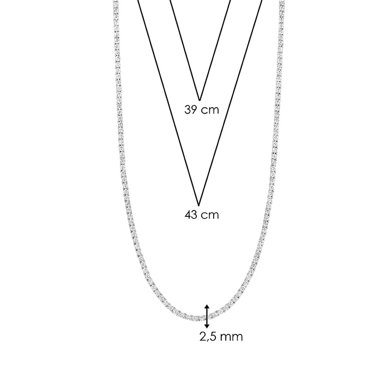 Sparkling Tennis Necklace 3MM - 17.7''