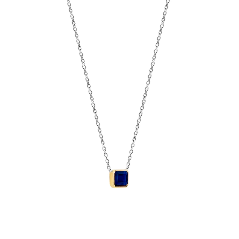 Blue Gem Sideway Necklace