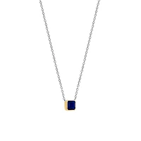Blue Gem Sideway Necklace