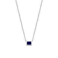 Blue Gem Sideway Necklace
