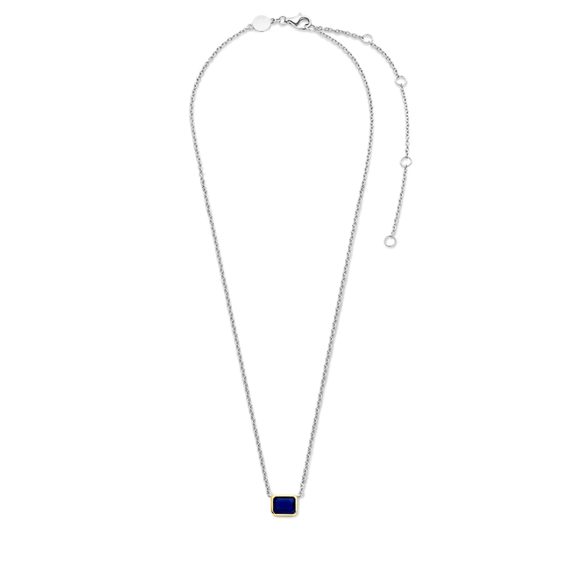 Blue Gem Sideway Necklace