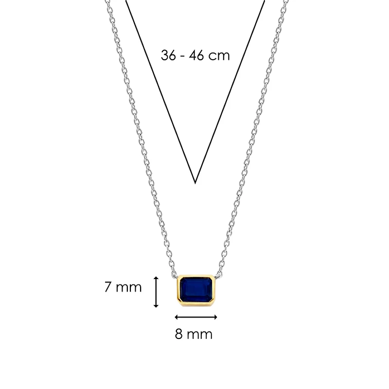 Blue Gem Sideway Necklace