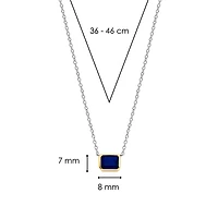 Blue Gem Sideway Necklace