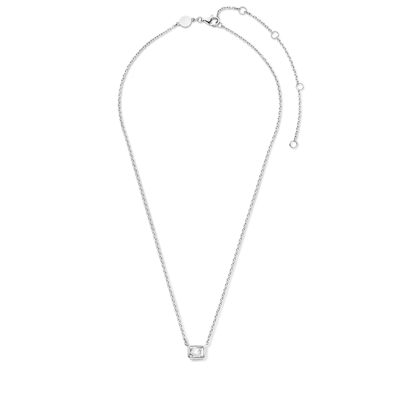 Clear Gem Sideway Necklace