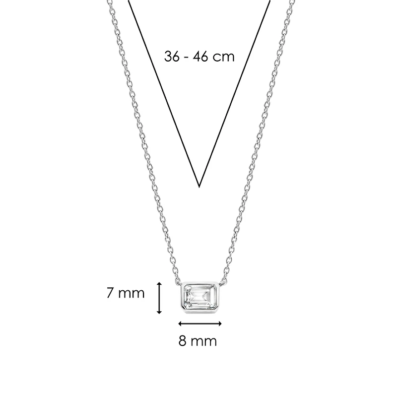Clear Gem Sideway Necklace