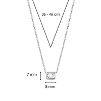 Clear Gem Sideway Necklace