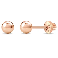 Rose Gold 4MM Kids Ball Earrings
