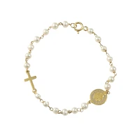 Cross and San Benito Pearl Bracelet