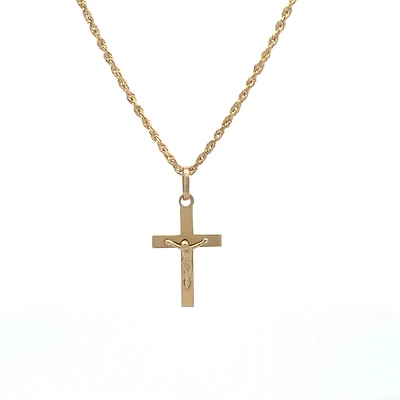 Cross with Christ Solid Crucifix 25MM Pendant