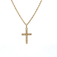 Cross with Christ Solid Crucifix 25MM Pendant