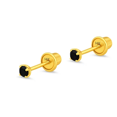 3MM Black Onyx Stud Earring