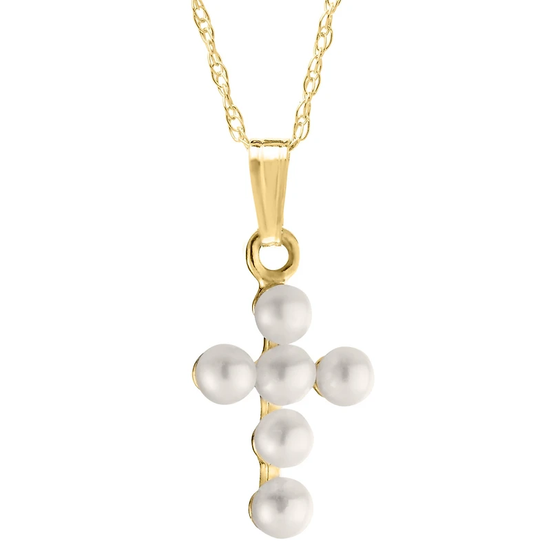 Pearl Cross Kids Necklace