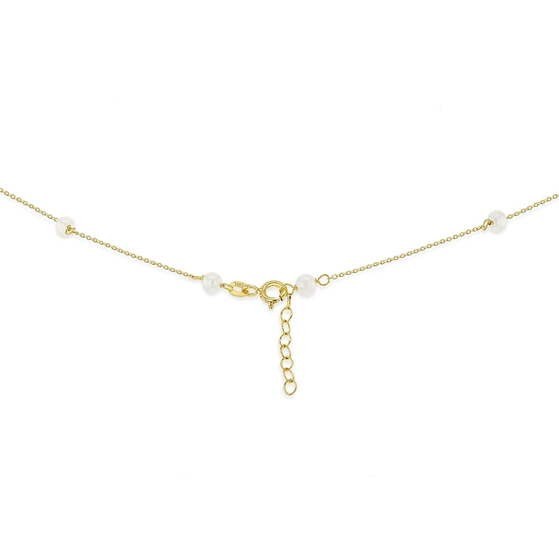 Kids Pearl Stations Gold Necklace