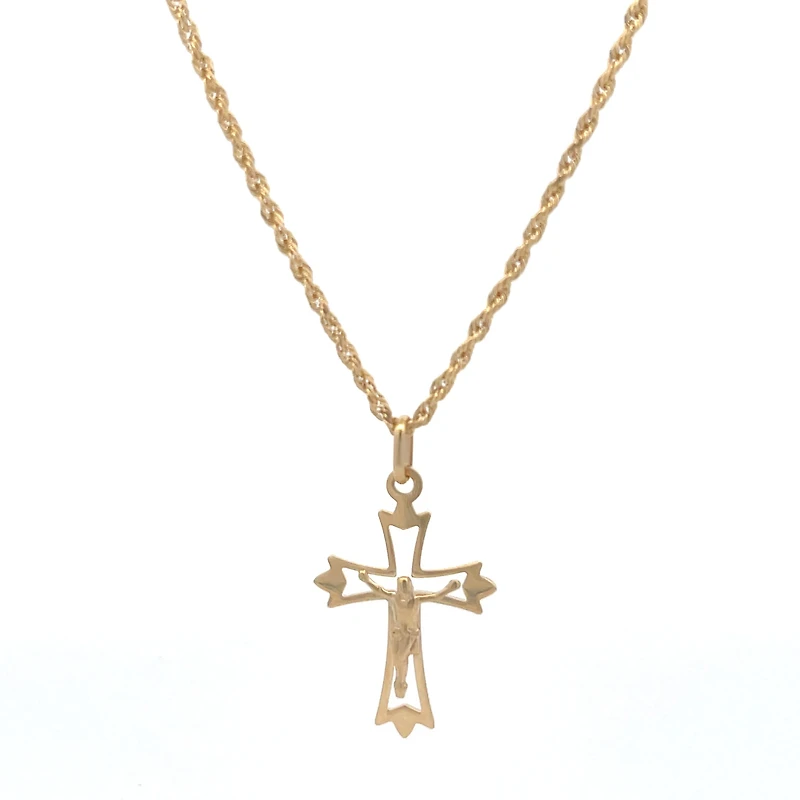 Cross with Christ Crucifix 27MM Pendant